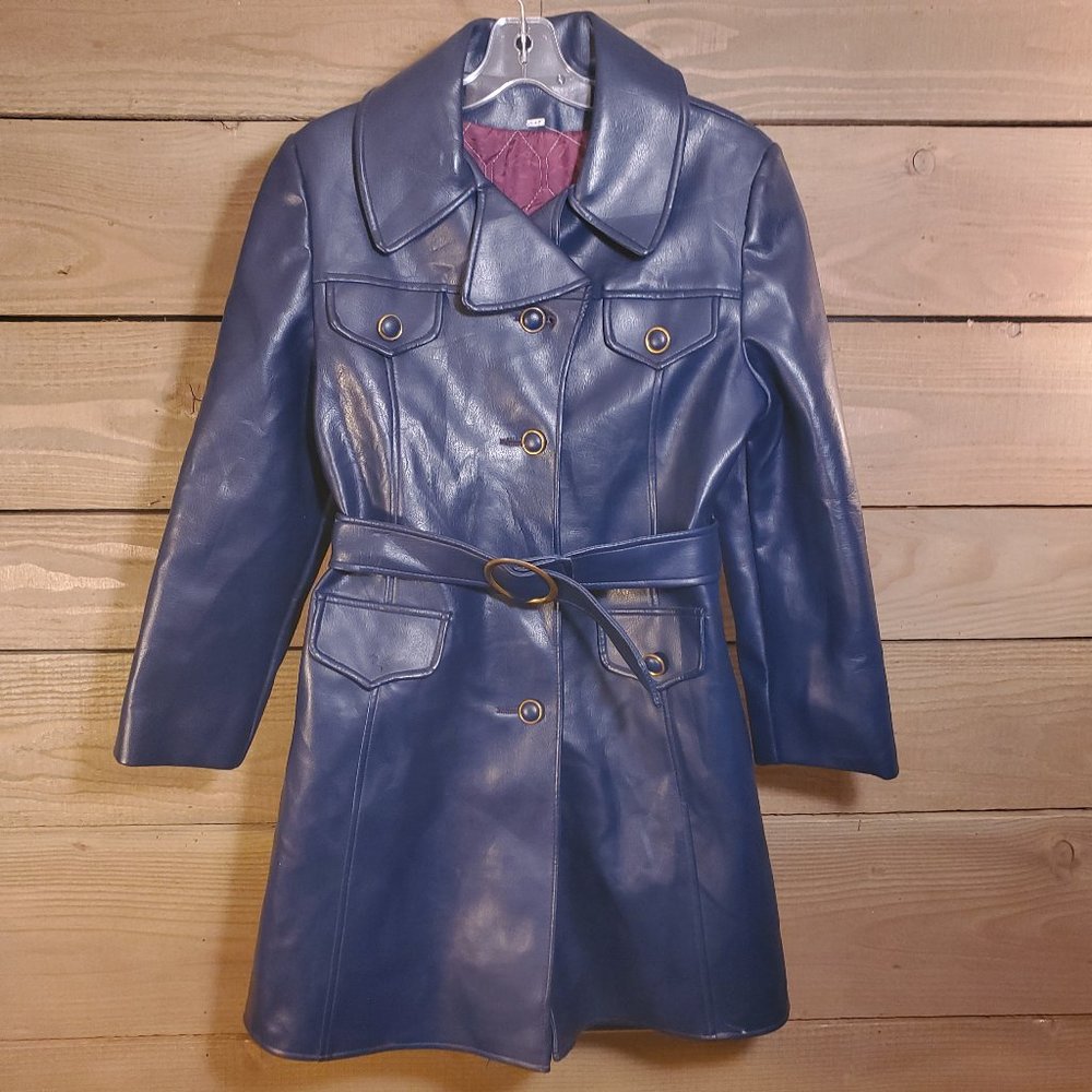 Blue Vintage Sears Genuine Leather Jacket